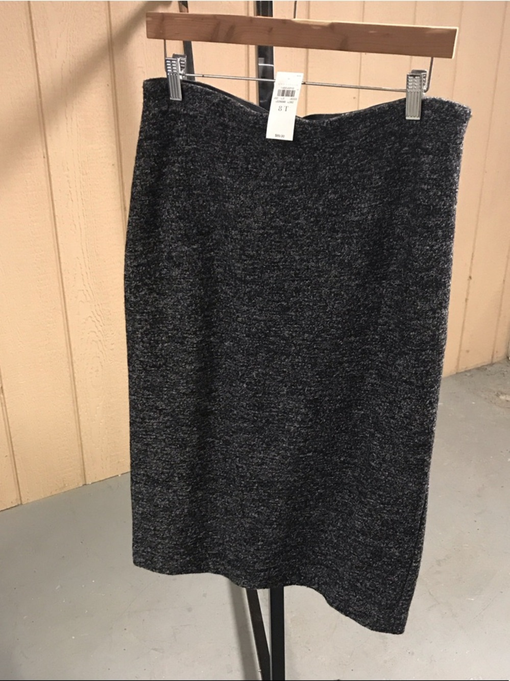 Ann Taylor Charcoal Knit Pencil Skirt